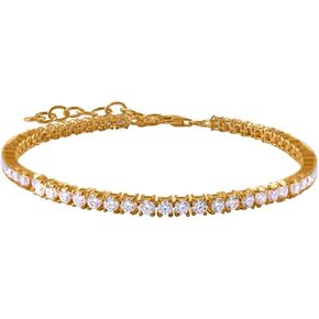 Moissanite Tennis Bracelet 4.5ct-8.5ct Adjustable Bracelet for Women White/Yellow S925 Sterling Silver Tennis Bracelet EF Color VS Round Cut Moissanite Bracelet Gifts for Wife/Mom in Kuwait