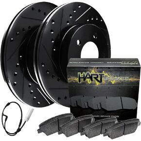 Hart Brakes Front Brake Rotors Black Drilled Slotted Ceramic Pads Compatible For 2011-2018 Porsche Cayenne, Volkswagen Touareg in Saudi Arabia