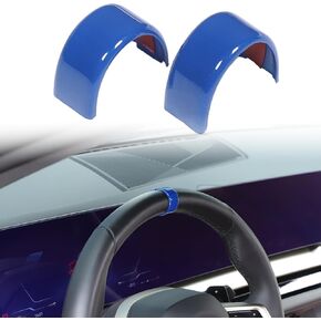 ملصق غطاء دائرة عجلة القيادة المركزية لملحقات 2024-2026 BMW 5 Series i5 G60 G68 530i 540i، لوحة دليل مركزية علوية ABS دائرية (أزرق) in Kuwait