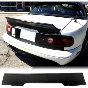 Highkick Trunk Spoiler, Compatible with 1990-1997 Mazda Miata, RB Style Flexible Polyurethane(PU) Rear Boot Deck Lid Tail Wing, Unpainted Black in Kuwait