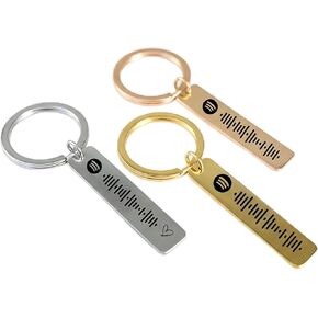 Custom Spotify Code Keychain, Personalized Stainless Steel Engraved Music Song Keyring, Scannable Code Key Chain for Men Women, Birthday Gift for Couple, Best Friend in Kuwait