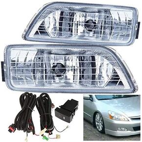 Clear Lens Fog Light Kit Compatible with 2006 2007 Honda Accord Sedan 4 Door Sedan (JDM bumper only) in Kuwait