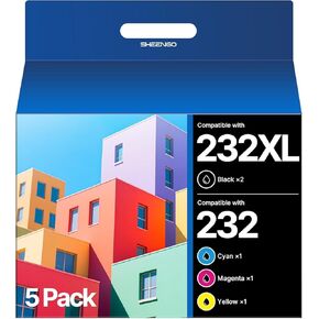 232XL Ink Cartridges Combo Pack Remanufactured Replacement for Epson 232 Ink Cartridge for Epson 232 232 XL T232 use for Epson XP-4205 XP-4200 Workforce WF-2930 WF-2950 Printer (5 Pack) in Kuwait