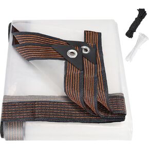 8x10ft Clear Waterproof Tarps Heavy Duty Transparent Tarpaulins Clear Vinyl Tarps with Grommet, Outdoor Transparent Cover for Greenhouse,Patio,Porches,Tent,Chicken Coop in Kuwait