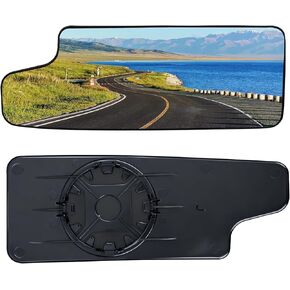 زجاج مرآة السحب العلوي للجانب الأيسر للسائق لسيارة Chevy Silverado وGMC Sierra 1500 2500 HD 3500 HD لعام 2019-2024، زجاج كبير ساخن مسطح رئيسي، زجاج مرآة بديل مع لوحة خلفية و3 مقاطع معدنية in Kuwait