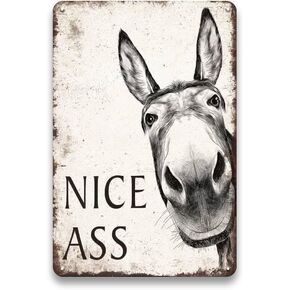 علامة معدنية لطيفة - حمار ديكور علامة الحمام مضحك، علامات الفكاهة خمر للحمام، مرحاض، مزرعة، فن ديكور جدار المنزل، هدايا حمار باردة للنساء والرجال، 8 × 12 بوصة in Kuwait