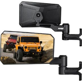 أبواب مرايا رانجلر المطورة متوافقة مع جيب رانجلر JK JL JT Gladiator & Unlimited 2007-2026، مجموعة مرايا الطريق بدون باب، رؤية جانبية مصنوعة بالكامل من سبائك الألومنيوم، لا تهتز ومضادة للاهتزاز، مجال أكبر in Kuwait