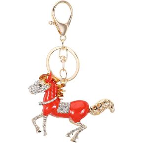 Rhinestone Horse Keychain Chinese Horse Keychains 2026 New Year 2026 Keyring Pendant Bag Charms for Spring Festival in Kuwait