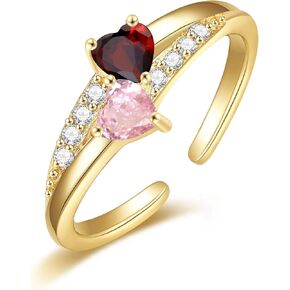 خواتم جوهرة الذهب للنساء غير تشويه خاتم قابل للتعديل الأزرق الأرجواني الذهب القلب تشيكوسلوفاكيا خاتم الزفاف الخطوبة وعد خواتم أفضل صديق هدايا عيد ميلاد للنساء in Kuwait