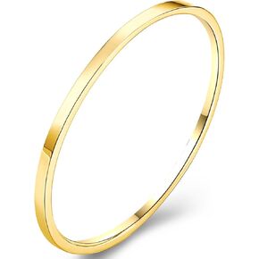 ENDLESSNESS & ETERNITY 1mm 14K Gold Plated Wedding Band Stackable Band Ring Plain Band Ring Comfort Fit Size 3 in Kuwait