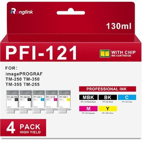 خزان حبر صبغي PFI-121 (مع رقاقة) بديل لخرطوشة الحبر Canon PFI121 PFI120 PFI-120 لطابعة imagePROGRAF TM-250 TM-350 TM-355 TM-255 (PFI-121M PFI-120MBK PFI-120BK PFI-120C PFI-120Y) in Kuwait