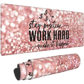 وسادات ماوس كبيرة للمكتب، لوحة ماوس ألعاب مزينة بالزهور ممتدة للنساء كهدايا مكتبية، سجادة كمبيوتر مضحكة مقاس XL كبيرة الحجم مقاومة للماء غير قابلة للانزلاق للوحة المفاتيح والكمبيوتر المحمول، 31.5 * 11.8 بوصة in Kuwait