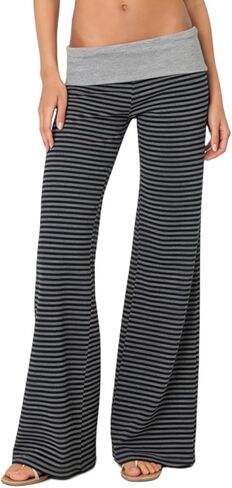 Wide Leg Sweatpants for Women Fold Over Low Rise Flare Yoga Lounge Pants Back to School Clothes for Teen Girls in Kuwait