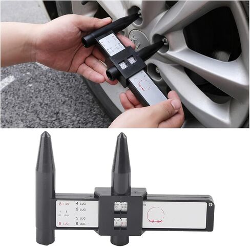 Car Wheel PCD Gauge, Rim Lug Bolt Pattern Measuring Tool Sliding Caliper for 4 5 6 8 Holes, Automotive Wheel Stud Pattern Gauge PCD Ruler, Universal for Most Vehicles in Kuwait