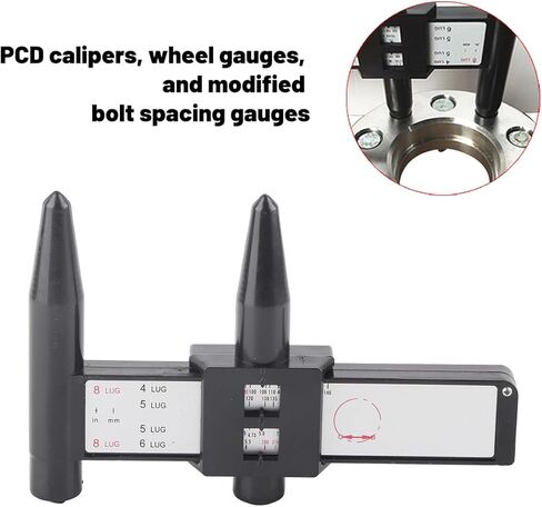 Car Wheel PCD Gauge, Rim Lug Bolt Pattern Measuring Tool Sliding Caliper for 4 5 6 8 Holes, Automotive Wheel Stud Pattern Gauge PCD Ruler, Universal for Most Vehicles in Kuwait