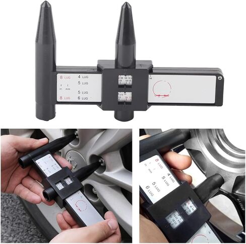 Car Wheel PCD Gauge, Rim Lug Bolt Pattern Measuring Tool Sliding Caliper for 4 5 6 8 Holes, Automotive Wheel Stud Pattern Gauge PCD Ruler, Universal for Most Vehicles in Kuwait