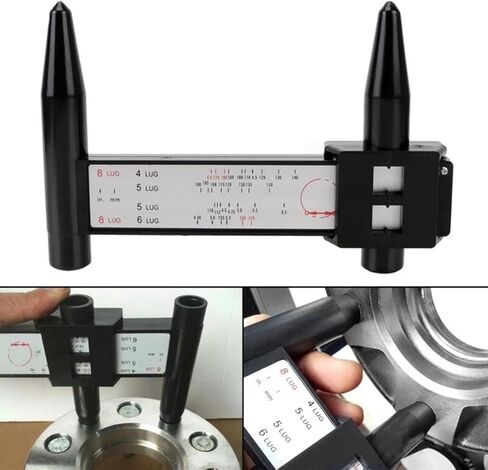 Car Wheel PCD Gauge, Rim Lug Bolt Pattern Measuring Tool Sliding Caliper for 4 5 6 8 Holes, Automotive Wheel Stud Pattern Gauge PCD Ruler, Universal for Most Vehicles in Kuwait