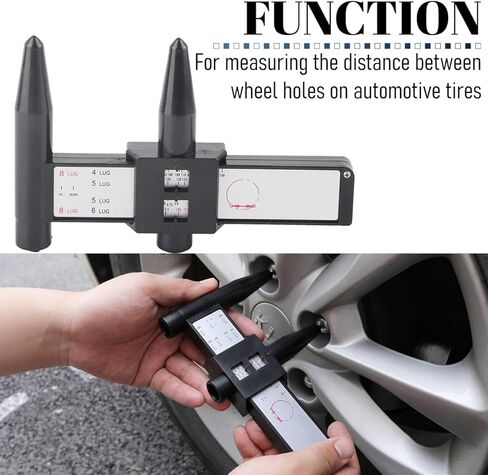 Car Wheel PCD Gauge, Rim Lug Bolt Pattern Measuring Tool Sliding Caliper for 4 5 6 8 Holes, Automotive Wheel Stud Pattern Gauge PCD Ruler, Universal for Most Vehicles in Kuwait