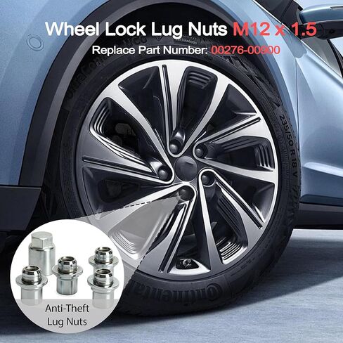 M12x1.5 Lug Nuts, 4 Pack Anti-Theft Chrome Wheel Lock Lug Nuts with 1 Key, Compatible with OEM 00276-00900, Fit for Toyota Camry Avalon Corolla RAV4 Highlander 4RUNNER & Lexus ES HS RC LS RX in Kuwait