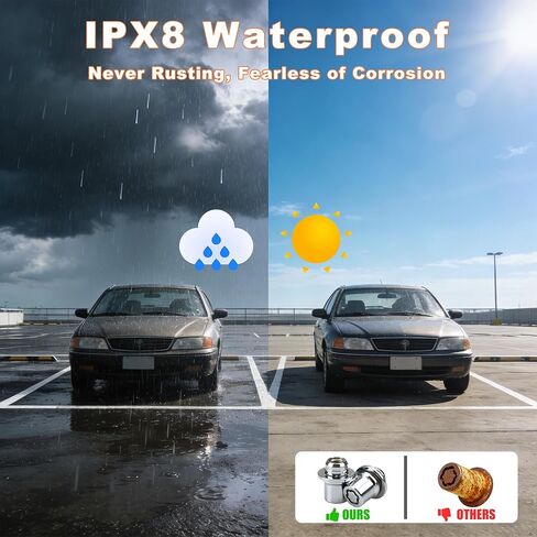 M12x1.5 Lug Nuts, 4 Pack Anti-Theft Chrome Wheel Lock Lug Nuts with 1 Key, Compatible with OEM 00276-00900, Fit for Toyota Camry Avalon Corolla RAV4 Highlander 4RUNNER & Lexus ES HS RC LS RX in Kuwait