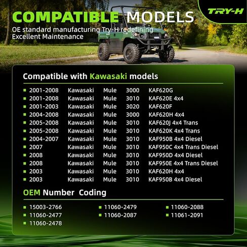 15003-2766 Carburetor Carb Engine Rebuild Kit Replacement for Kawasaki Mule 3000 3010 3020 Trans 4x4 2001-2008 Replace# 11060-2477 11060-2478 11060-2479 11060-2087 11060-2088 11061-2091 in Kuwait