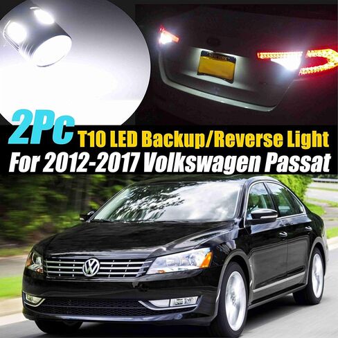 2Pc T10 (194) 6SMD Super White 6000k Backup/Reverse Light Compatible for 2012-2017 Volkswagen Passat in Kuwait