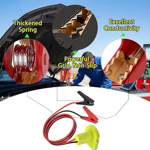 محول كابلات القفز متوافق مع بطارية Ryobi 18 فولت 12AWG 2FT - كابل معزز للطوارئ لبدء تشغيل البطاريات الميتة في السيارات والشاحنات والمركبات الخفيفة in Kuwait