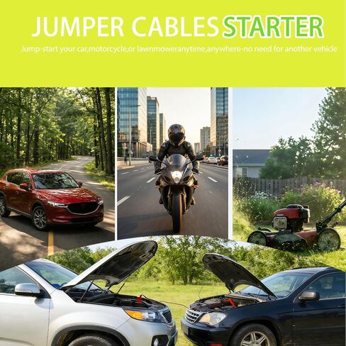 محول كابلات القفز متوافق مع بطارية Ryobi 18 فولت 12AWG 2FT - كابل معزز للطوارئ لبدء تشغيل البطاريات الميتة في السيارات والشاحنات والمركبات الخفيفة in Kuwait