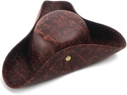 قبعة قرصان سكوتامالون تريكورن كابتن قبعة جلدية عتيقة قبعة قرصان للرجال والنساء ملحقات أزياء القراصنة in Kuwait