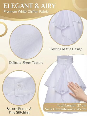 الفيكتوري المستعمرة Jabot طوق القرون الوسطى عصر النهضة الشيفون انفصال طوق هالوين زي التبعي in Kuwait