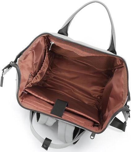 himawari 15.6" Laptop Backpack with USB Port - Waterproof Anti-Theft Nylon Bag for College, Travel & Commute for men & women (Gray, Large) in Kuwait