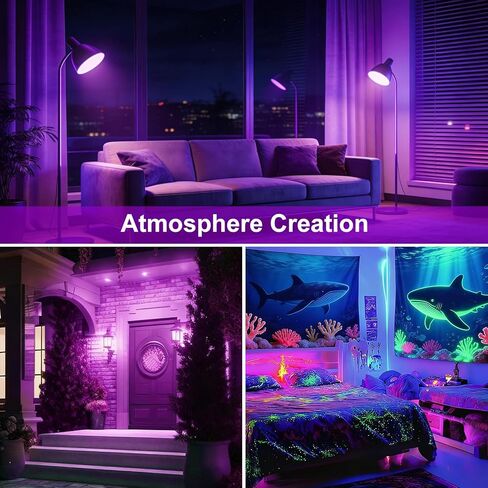 Kapata 15W LED UV Black Light Bulb توفير الطاقة للأشعة فوق البنفسجية أضواء سوداء UVA مستوى 395-400nm، يتوهج في الظلام، 100W أسود ضوء الفلورسنت يعادل E26 120V، 2-حزمة in Saudi Arabia