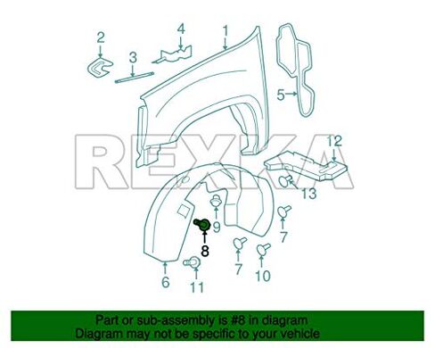 30 قطعة من Rexka 10.5 مم فتحة حاجز بطانة مثبت مشبك 11589296 متوافق مع GM شيفروليه سيلفرادو 1500 GMC Sierra 1500 in Kuwait
