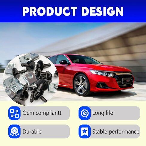 10Sets Fender Liner Splash Shield Wheelhouse Liner Screw U Nut Kit, Compatible with Honda Accord Civic CR-V Element Pilot Odyssey Acura RDX TL TSX, 90308-SB2-013 90114-SE0-000 in Saudi Arabia