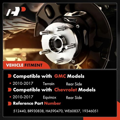 A-Premium 2 x Rear Wheel Bearing and Hub Assembly with ABS & 5-Lug Compatible with Chevrolet Equinox 2010-2017, GMC Terrain 2010-2017 in Saudi Arabia