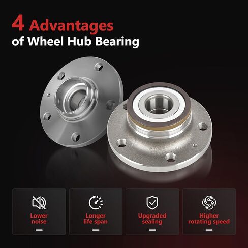 HYR 512319 قطعتان من مجموعة محور العجلة الخلفية تناسب Audi Q3 TT، تناسب Volkswagen Arteon Beetle CC Eos Golf GTI Jetta Passat Passat CC Tiguan Limited، 5 العروات مع ABS in Kuwait