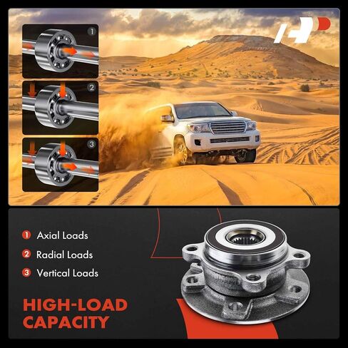 A-Premium Rear Wheel Bearing and Hub Assembly Compatible with Jeep Compass 2017-2022, Renegade 2015-2018 & 2020-2021, Fiat 500X 2016-2018, FWD Only in Saudi Arabia