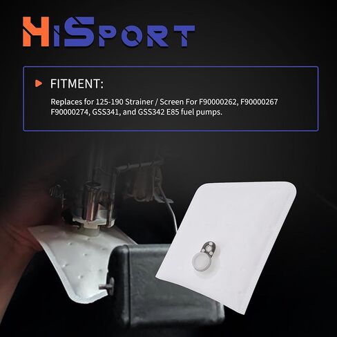 HiSport 2 Pack 125-190 مصفاة مضخة جورب فلتر الوقود - متوافقة مع Walbro 450LPH 525LPH 535LPH F90000262 F90000267 F90000274 GSS341 GSS342 E85 in Saudi Arabia