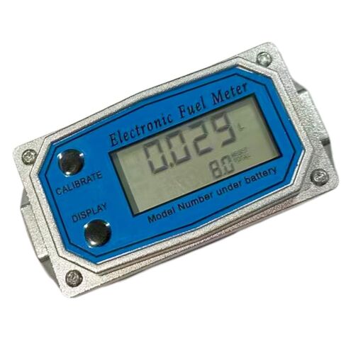 مقياس تدفق الوقود التوربيني الرقمي مقاس 1 بوصة، مقياس تدفق المياه الإلكتروني NPT مع محولات 3/4 بوصة للديزل وزيت الغاز والبنزين والسوائل الأخرى يدعم جالون QTS PTS L m³ (أزرق 3/4، 3/4IN) in Kuwait