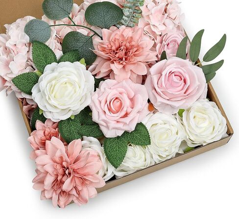 مجموعة كومبو من الزهور الاصطناعية، ديكور زهور حريرية وهمية مع سيقان لورود DIY لحفلات الزفاف وباقات الزفاف وترتيبات زينة الكيك في الداخل والخارج (أرجواني) in Kuwait