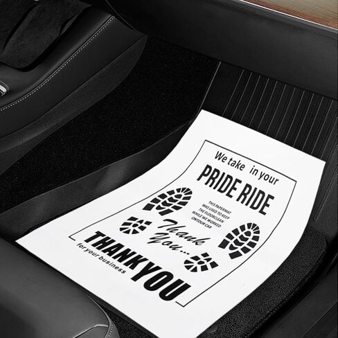 50PCS Car Kraft Paper Floor Mats, 19" × 15" Disposable Auto Floor Protective Pads Cover, Universal Waterproof Temporary Vehicle Detailing Supplies for Most Cars (White) in Saudi Arabia
