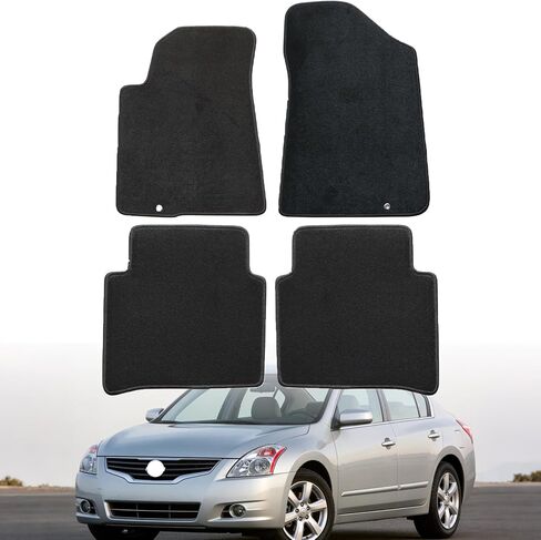 Mythoria Car Floor Mats Full Set Fit for Nissan Altima S SE SL SR 2007 2008 2009 2010 2011 2012 | All-Weather Protection,Black, Velour Carpet | Waterproof, with Anti-Slip Backing in Kuwait