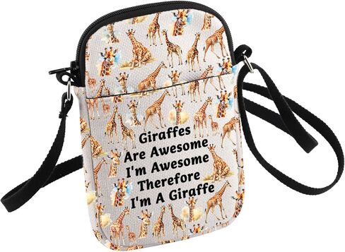 Funny Giraffe Gift for Giraffe Lover Giraffes Are Awesome I'm Awesome Therefore I'm A Giraffe Crossbody Bag Animal Lover Gift in Saudi Arabia