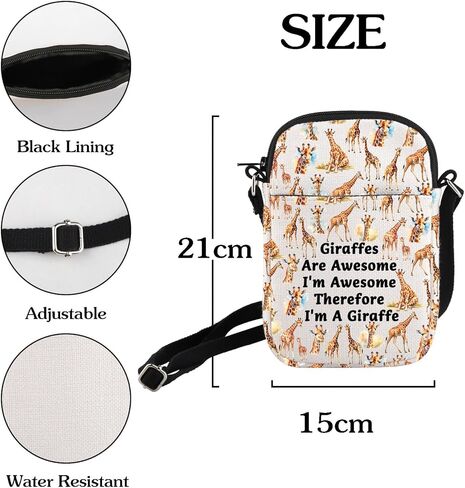 Funny Giraffe Gift for Giraffe Lover Giraffes Are Awesome I'm Awesome Therefore I'm A Giraffe Crossbody Bag Animal Lover Gift in Saudi Arabia