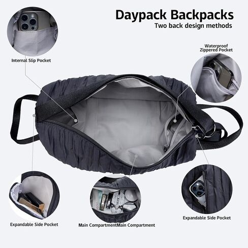 حقيبة كروس للنساء - محفظة كتف قابلة للتحويل مع حزام قابل للتعديل، حقيبة يد للسفر مقاومة للماء، أسود in Kuwait