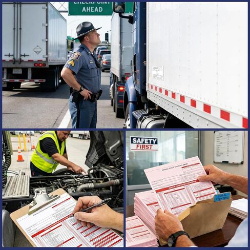 Annual Vehicle Inspection Record Kit – 3-Part NCR Report Book (30 Sets) + White Adhesive Record Labels (30) – for Trucks & Fleet Recordkeeping | Supports 49 CFR §396.17 in Saudi Arabia