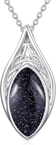 YYB Teardrop Celtic Necklaces for Women Filigree Gemstone Pendant Necklace Fine Jewelry Christmas Valentine Mothers Day Birthday Gifts for Women Her Wife in Saudi Arabia