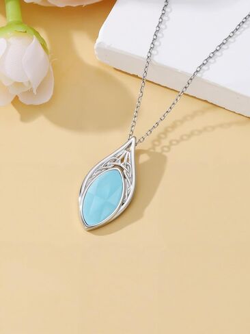 YYB Teardrop Celtic Necklaces for Women Filigree Gemstone Pendant Necklace Fine Jewelry Christmas Valentine Mothers Day Birthday Gifts for Women Her Wife in Saudi Arabia