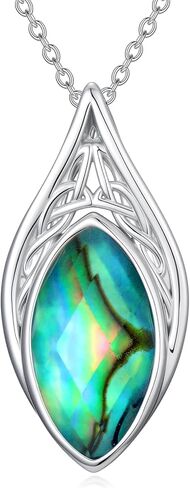 YYB Teardrop Celtic Necklaces for Women Filigree Gemstone Pendant Necklace Fine Jewelry Christmas Valentine Mothers Day Birthday Gifts for Women Her Wife in Saudi Arabia