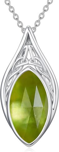 YYB Teardrop Celtic Necklaces for Women Filigree Gemstone Pendant Necklace Fine Jewelry Christmas Valentine Mothers Day Birthday Gifts for Women Her Wife in Saudi Arabia